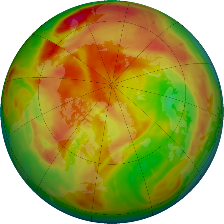 Arctic ozone map for 15 April 2010